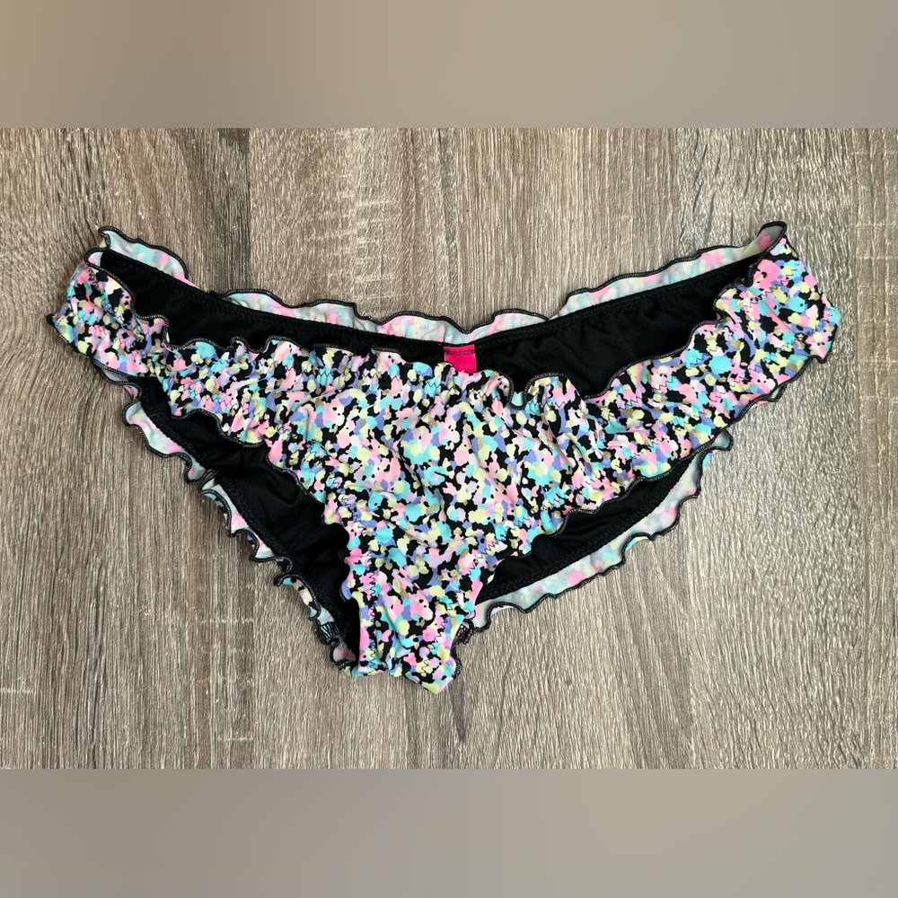 Victoria’s Secret Neon Multi Color Ruffle Bathing Suit Bottom, Size XS